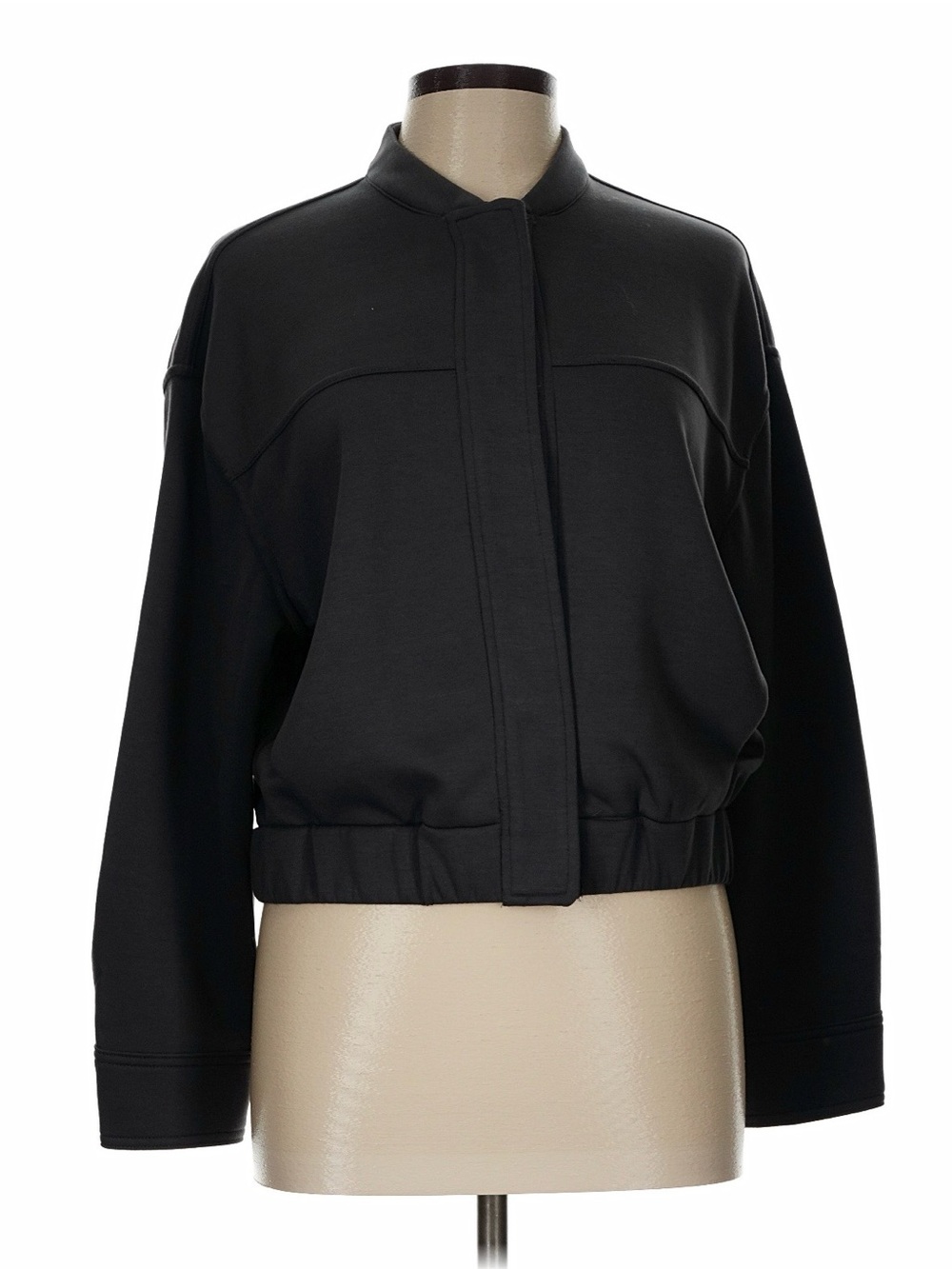 Gray Women's Bomber Jacket - Minimal Zip-Front Coat